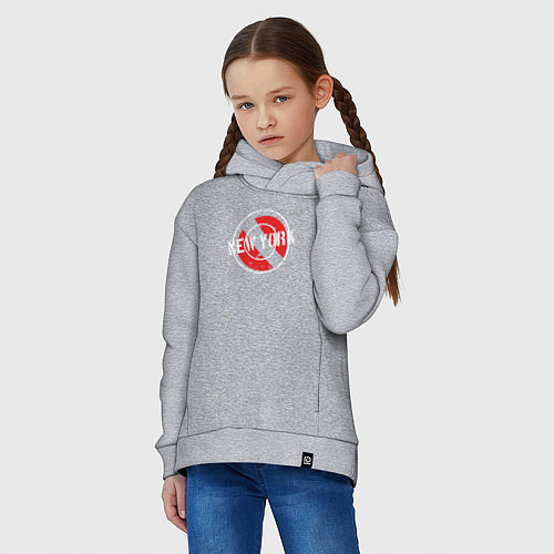 Детское худи оверсайз New York seal / Меланж – фото 3