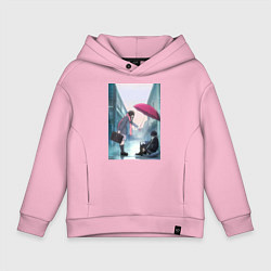 Толстовка оверсайз детская Хиёри Ики Ято, цвет: светло-розовый