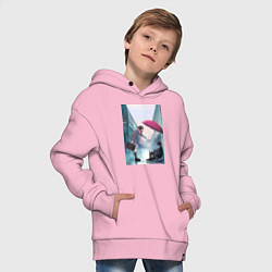 Толстовка оверсайз детская Хиёри Ики Ято, цвет: светло-розовый — фото 2