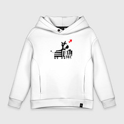 Толстовка оверсайз детская Zebra love, цвет: белый