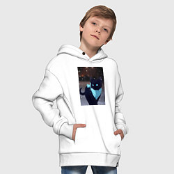 Толстовка оверсайз детская Бездомный бог кот Ято, цвет: белый — фото 2