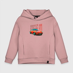 Толстовка оверсайз детская Немецкий автомобиль Порше 911, цвет: пыльно-розовый
