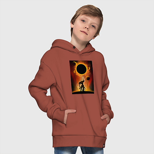 Детское худи оверсайз Эсканор грех льва / Кирпичный – фото 4