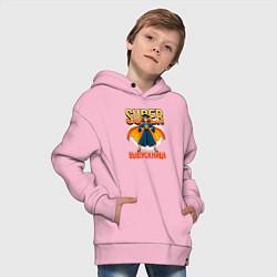 Толстовка оверсайз детская Super выпускница, цвет: светло-розовый — фото 2