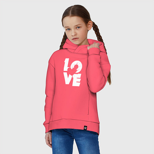 Детское худи оверсайз Love heart / Коралловый – фото 3