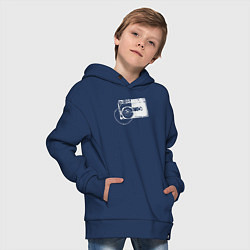 Толстовка оверсайз детская Кассета и плёнка, цвет: тёмно-синий — фото 2