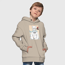 Толстовка оверсайз детская Очень приятно Бог Томоэ, цвет: миндальный — фото 2