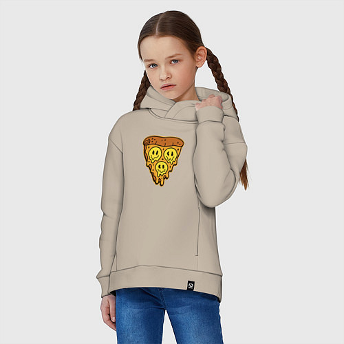Детское худи оверсайз Happy nation pizza / Миндальный – фото 3