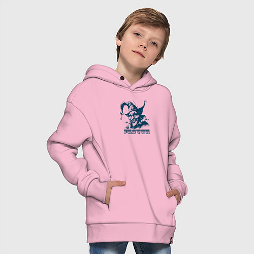 Детское худи оверсайз Зловещий шут с жутким лицом / Светло-розовый – фото 4