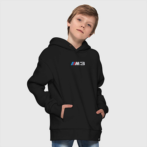 Детское худи оверсайз Amg logo / Черный – фото 4
