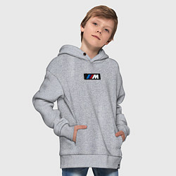 Толстовка оверсайз детская BMW logo sport steel, цвет: меланж — фото 2