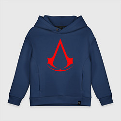 Толстовка оверсайз детская Red logo of assassins, цвет: тёмно-синий