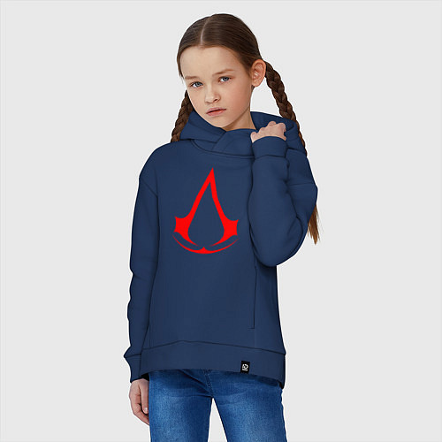 Детское худи оверсайз Red logo of assassins / Тёмно-синий – фото 3
