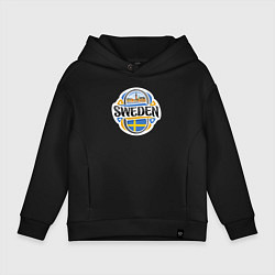 Толстовка оверсайз детская Sweden, цвет: черный