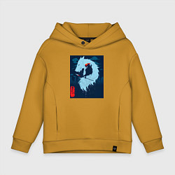 Толстовка оверсайз детская Принцесса Мононоке-волчица Моро, цвет: горчичный