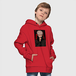 Толстовка оверсайз детская Магическая битва Тогэ Инумаки, цвет: красный — фото 2