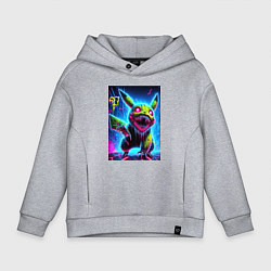 Толстовка оверсайз детская Pikachu - nightmare ai art fantasy, цвет: меланж