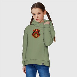 Толстовка оверсайз детская Japan samurai, цвет: авокадо — фото 2