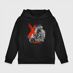 Толстовка оверсайз детская Велоспорт экстрим, цвет: черный