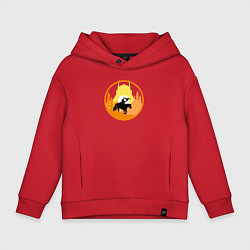 Толстовка оверсайз детская Планета обезьяно Ноа, цвет: красный