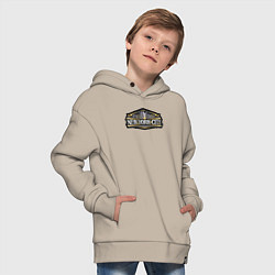 Толстовка оверсайз детская USA Ney York city, цвет: миндальный — фото 2