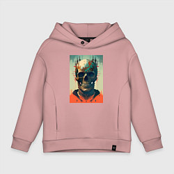 Толстовка оверсайз детская Ai art skull - fantasy, цвет: пыльно-розовый