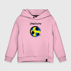 Толстовка оверсайз детская Сборная - Швеция, цвет: светло-розовый