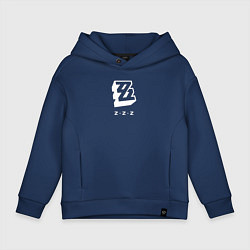Толстовка оверсайз детская Zenless Zone Zero logo, цвет: тёмно-синий