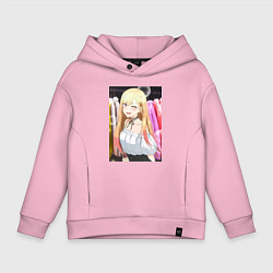 Толстовка оверсайз детская Эта фарфоровая кукла влюбилась, цвет: светло-розовый