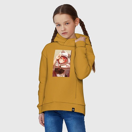 Детское худи оверсайз Реинкарнация безработного Эрис Бореас Грейрат кошк / Горчичный – фото 3