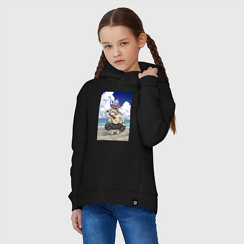 Детское худи оверсайз Хвост Феи Хэппи Нацу Драгнил / Черный – фото 3