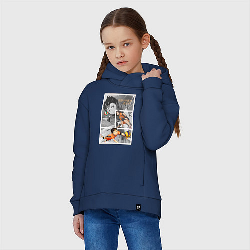 Детское худи оверсайз Нишиноя: Волейбол - Haikyuu / Тёмно-синий – фото 3