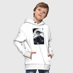 Толстовка оверсайз детская Тёмный дворецкий Сиэль Фантомхайв вороны, цвет: белый — фото 2