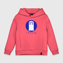 Толстовка оверсайз детская Blue tardis, цвет: коралловый