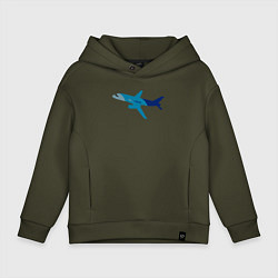 Толстовка оверсайз детская Superjet-100 синий, цвет: хаки