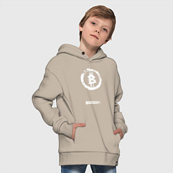 Толстовка оверсайз детская Биткоин белый - криптовалюта, цвет: миндальный — фото 2