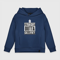 Толстовка оверсайз детская Straight outta gallifrey, цвет: тёмно-синий