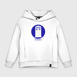 Толстовка оверсайз детская Tardis police, цвет: белый