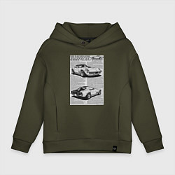 Толстовка оверсайз детская Chevrolet Corvette, цвет: хаки