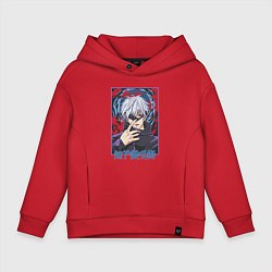 Толстовка оверсайз детская Магическая битва Годжо Gojo, цвет: красный