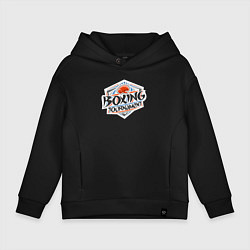 Толстовка оверсайз детская Турнир по боксу, цвет: черный