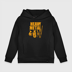 Толстовка оверсайз детская Heavy metal - медные духовые, цвет: черный
