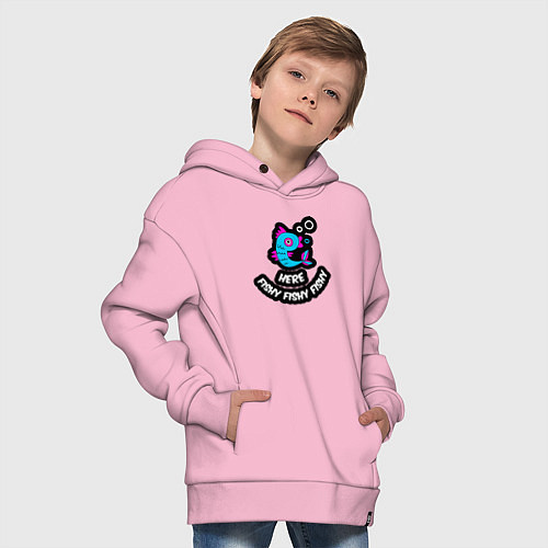 Детское худи оверсайз Здесь рыбно / Светло-розовый – фото 4