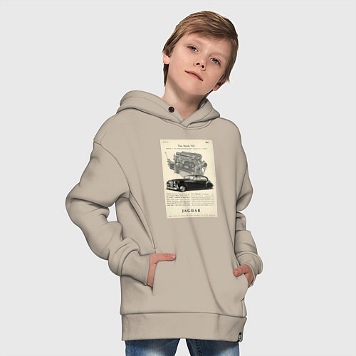 Детское худи оверсайз Jaguar авто / Миндальный – фото 4