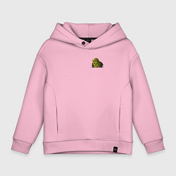 Толстовка оверсайз детская Шрек удивляется - мем, цвет: светло-розовый