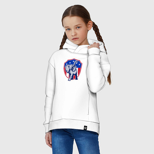 Детское худи оверсайз Elephant USA / Белый – фото 3