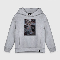 Толстовка оверсайз детская Художественный творческий беспорядок, цвет: меланж