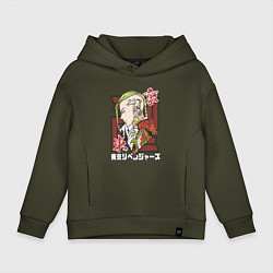 Толстовка оверсайз детская Токийские мстители Дракен дракон, цвет: хаки