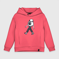 Толстовка оверсайз детская Глаз человек, цвет: коралловый