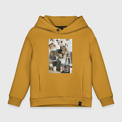 Толстовка оверсайз детская Художник эстетика, цвет: горчичный
